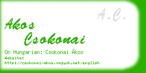 akos csokonai business card
